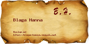 Blaga Hanna névjegykártya
